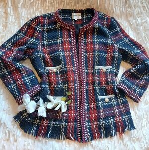 PATTY KIM Plaid Tweed Blazer